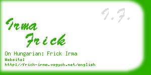 irma frick business card